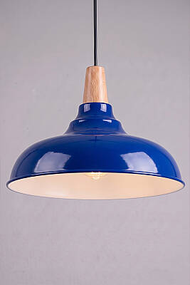 Lora Ahşap Avize 33 cm - Lacivert - 5