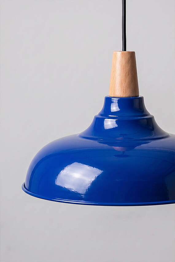 Lora Ahşap Avize 33 cm - Lacivert - 6