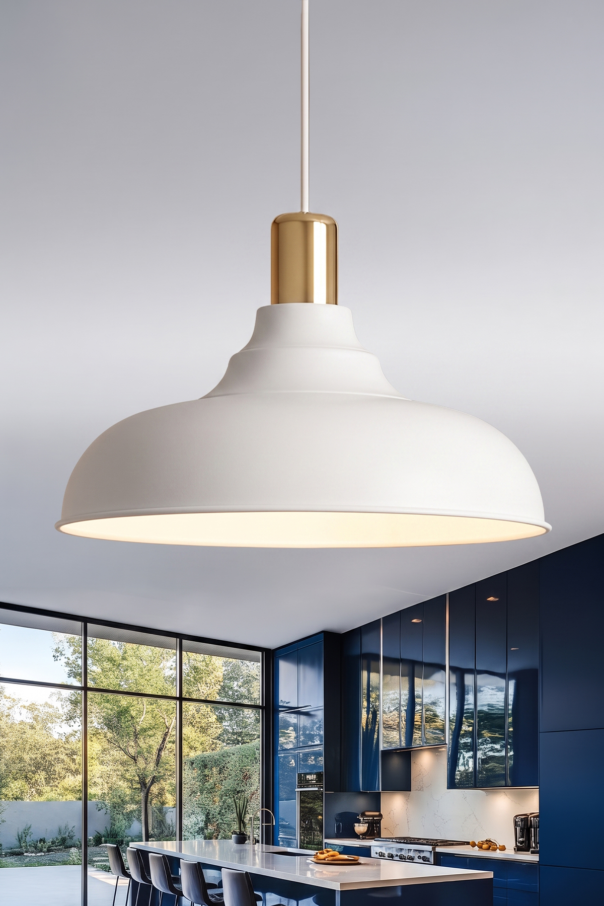 Lora Gold Avize 33 cm - Beyaz