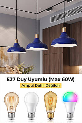 Lora Gold Avize 33 cm - Lacivert - 7