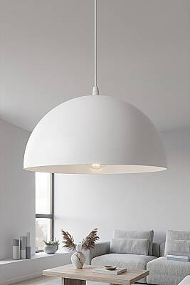 Luna Metal Avize 30 cm - Beyaz 