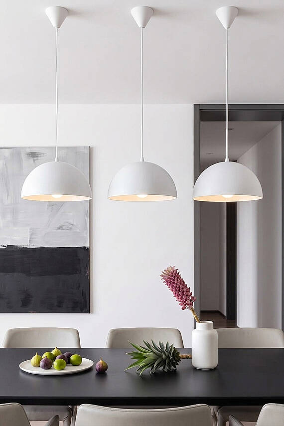 Luna Metal Avize 30 cm - Beyaz - 4