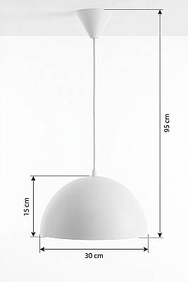 Luna Metal Avize 30 cm - Beyaz - 7