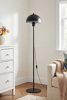 Luna Black Floor Lamp - Tulip Pattern - 4