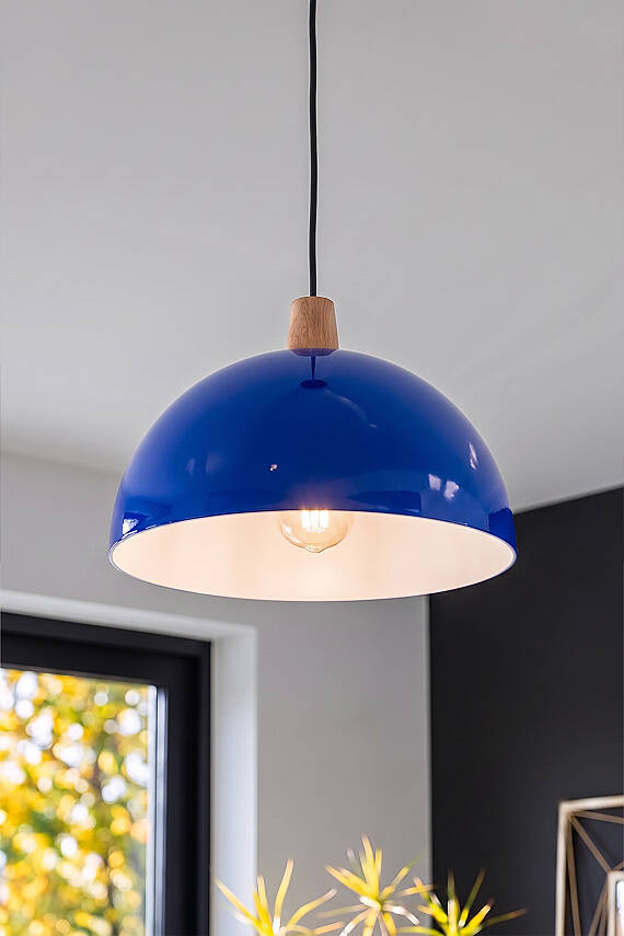 Luna Ahşap Avize 30 cm - Lacivert - 5