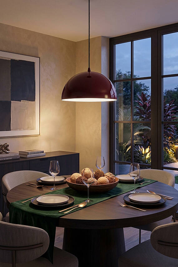 Luna Metal Avize 30 cm - Bordo - 2