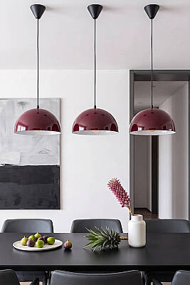 Luna Metal Avize 30 cm - Bordo - 4