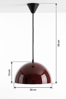 Luna Metal Avize 30 cm - Bordo - 7