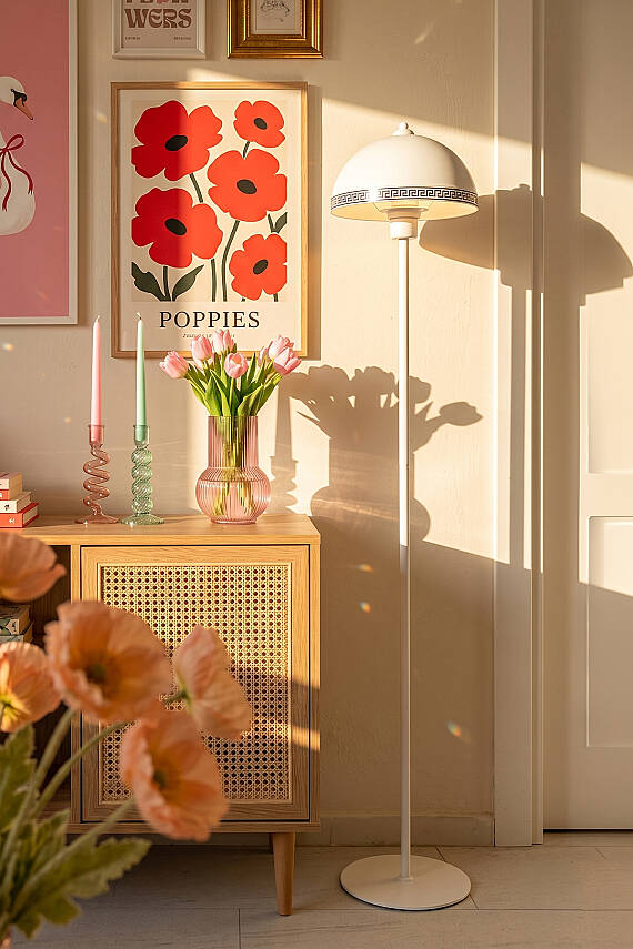 Luna Cream Floor Lamp - Luxury Pattern - 3