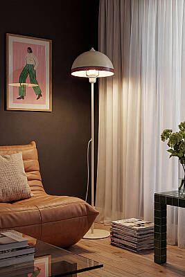 Luna Cream Floor Lamp - Rug Pattern - 2