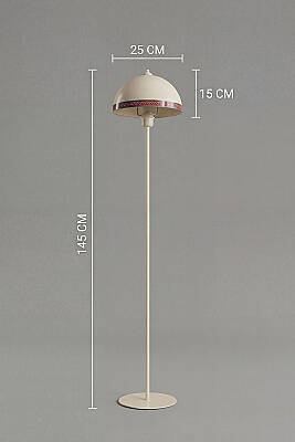Luna Cream Floor Lamp - Rug Pattern - 8
