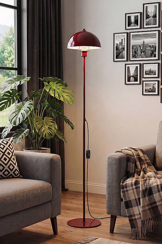 Luna Floor Lamp - Burgundy Edition - 1