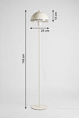Luna Cream Floor Lamp - Tulip Pattern - 7