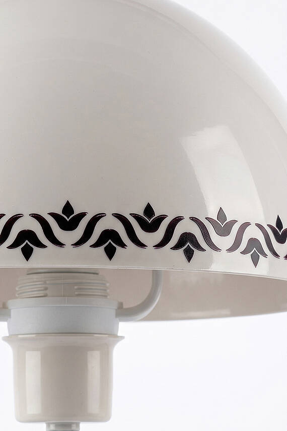 Luna Cream Floor Lamp - Tulip Pattern - 4
