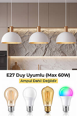 Luna Golden Beyaz Metal Sarkıt (30 cm) - 7