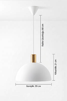 Luna Golden Beyaz Metal Sarkıt (30 cm) - 8