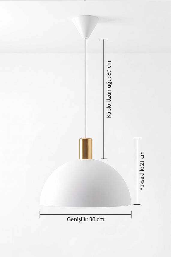 Luna Golden Beyaz Metal Sarkıt (30 cm) - 8