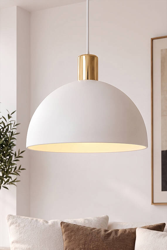Luna Golden Beyaz Gold Aksesuarlı Metal Sarkıt (30 cm) - 1