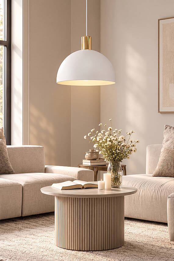 Luna Golden Beyaz Gold Aksesuarlı Metal Sarkıt (30 cm) - 2