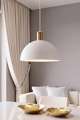 Luna Golden Beyaz Gold Aksesuarlı Metal Sarkıt (30 cm) - 3