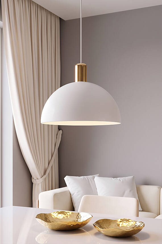 Luna Golden Beyaz Gold Aksesuarlı Metal Sarkıt (30 cm) - 3