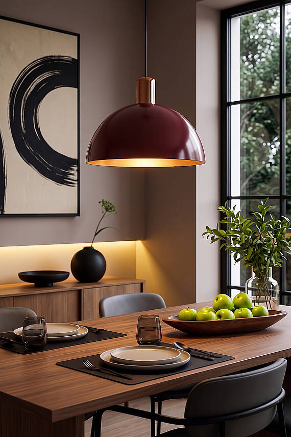 Luna Golden Bordo Metal Sarkıt (30 cm) - 2