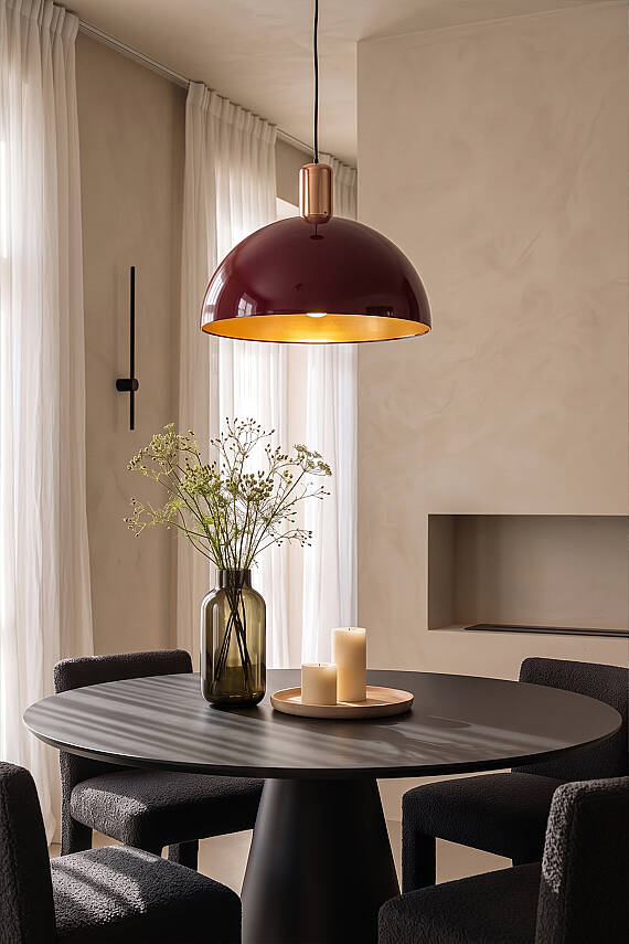 Luna Golden Bordo Metal Sarkıt (30 cm) - 3
