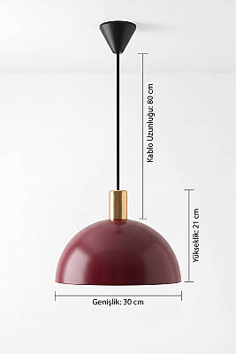 Luna Golden Bordo Metal Sarkıt (30 cm) - 7