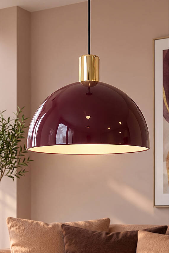 Luna Golden Bordo Gold Aksesuarlı Metal Sarkıt (30 cm) - 1
