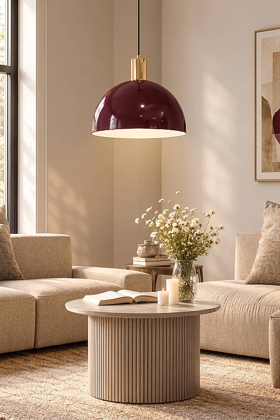 Luna Golden Bordo Gold Aksesuarlı Metal Sarkıt (30 cm) - 2