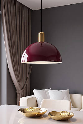 Luna Golden Bordo Gold Aksesuarlı Metal Sarkıt (30 cm) - 3
