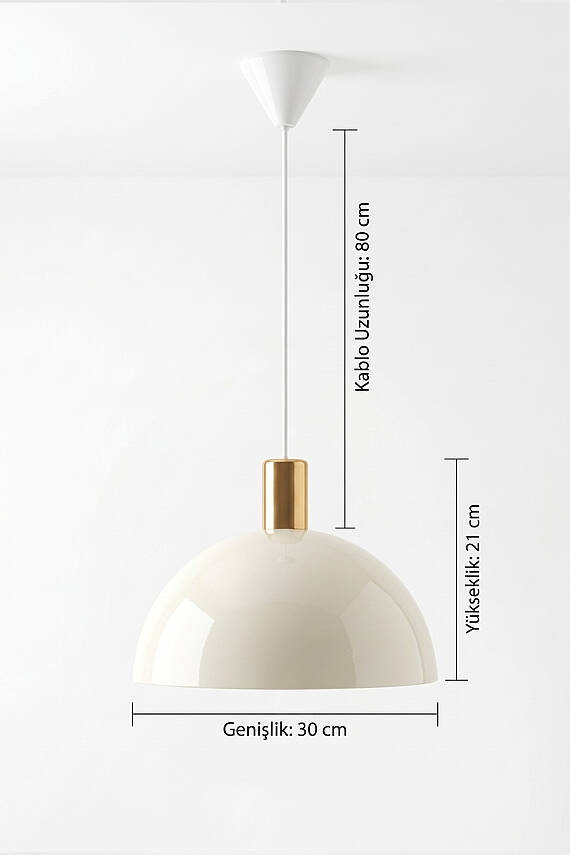 Luna Golden Krem Gold Aksesuarlı Metal Sarkıt (30 cm) - 5