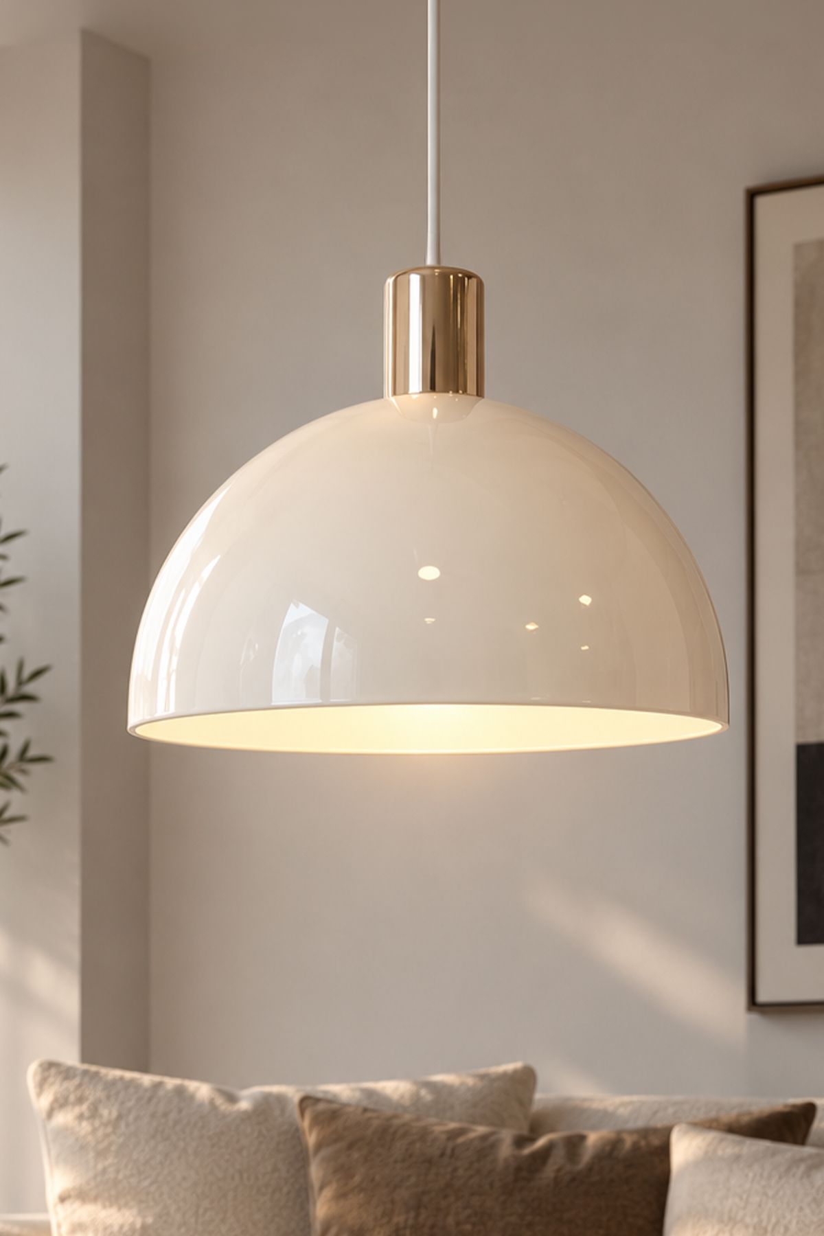 Luna Golden Krem Gold Aksesuarlı Metal Sarkıt (30 cm)
