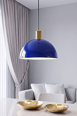 Luna Golden Lacivert Gold Aksesuarlı Metal Sarkıt (30 cm) - 3
