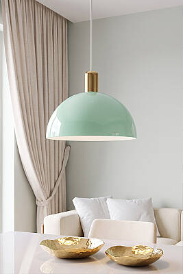Luna Golden Mint Yeşili Gold Aksesuarlı Metal Sarkıt (30 cm) - 3