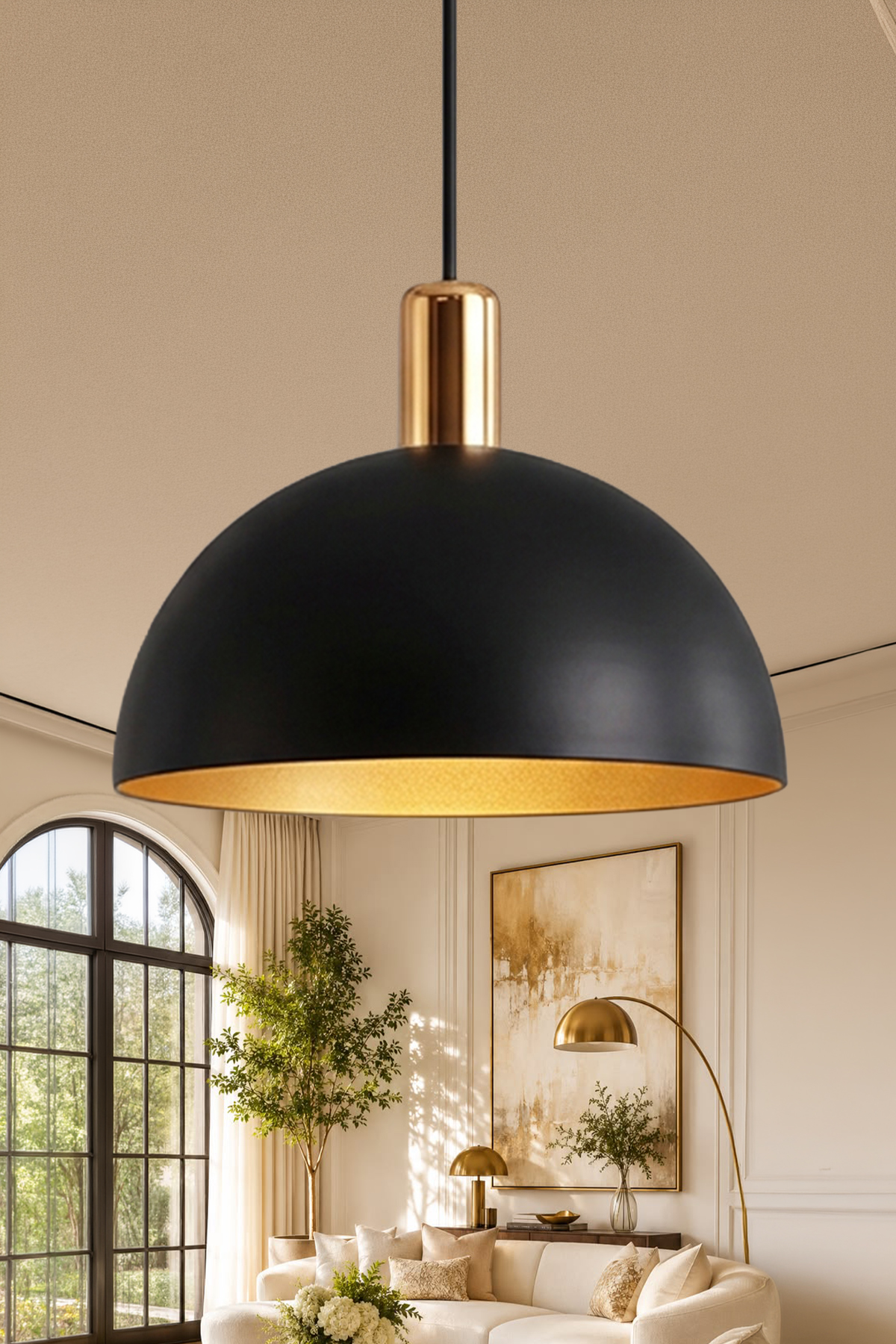 Luna Golden Siyah Metal Sarkıt (30 cm)
