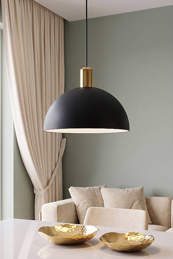 Luna Golden Siyah Gold Aksesuarlı Metal Sarkıt (30 cm) - 3