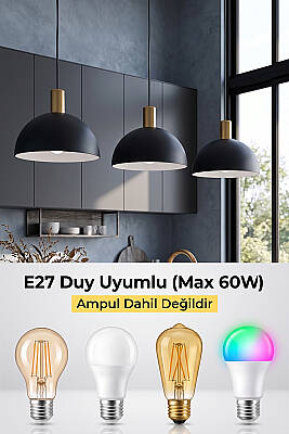 Luna Golden Siyah Gold Aksesuarlı Metal Sarkıt (30 cm) - 6