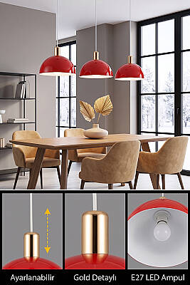 Luna Golden Turuncu Gold Aksesuarlı Metal Sarkıt (30 cm) - 4