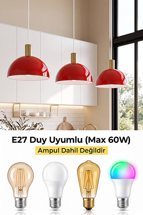 Luna Golden Turuncu Gold Aksesuarlı Metal Sarkıt (30 cm) - 6
