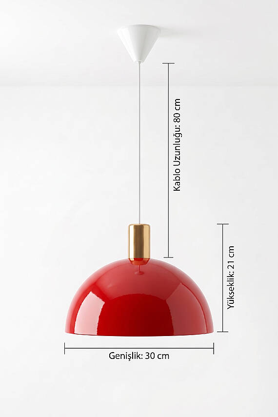 Luna Golden Turuncu Gold Aksesuarlı Metal Sarkıt (30 cm) - 7