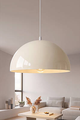 Luna Metal Avize 30 cm - Krem 