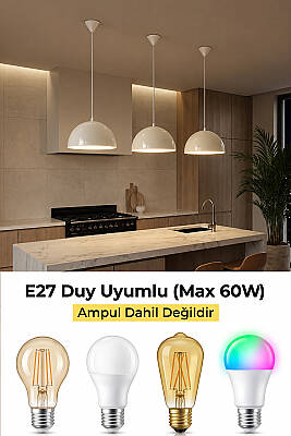 Luna Metal Avize 30 cm - Krem - 5