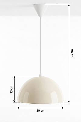 Luna Metal Avize 30 cm - Krem - 7
