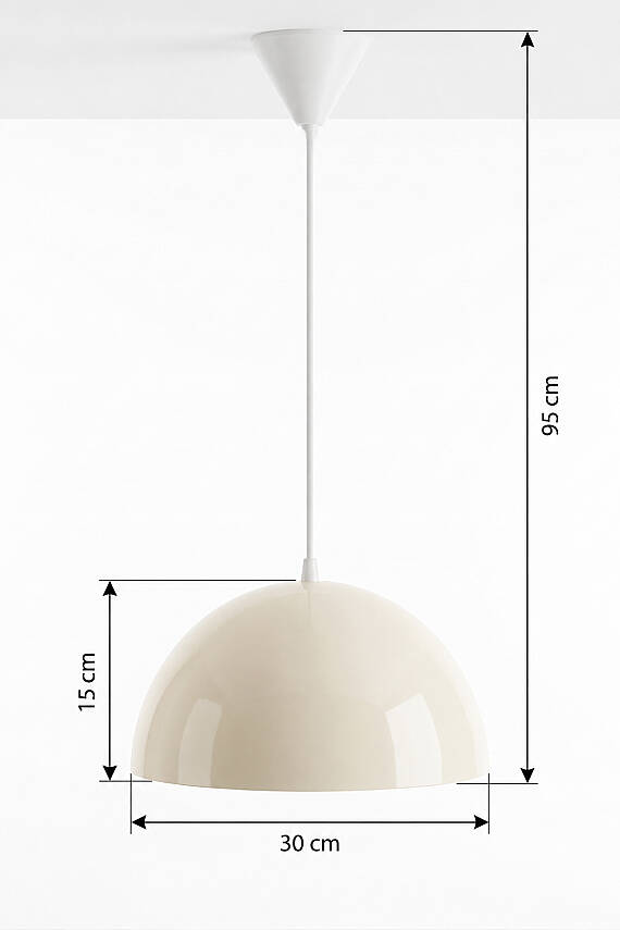 Luna Metal Avize 30 cm - Krem - 7