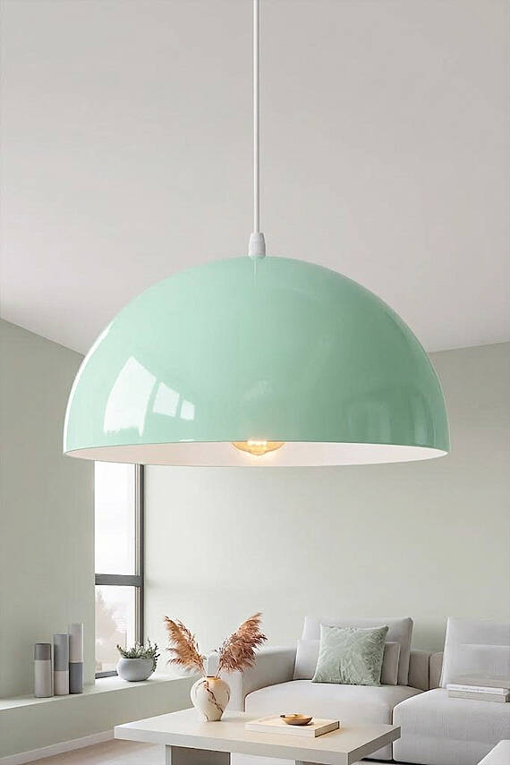 Luna Metal Avize 30 cm - Mint Yeşili - 1