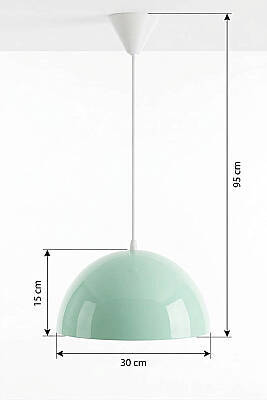 Luna Metal Avize 30 cm - Mint Yeşili - 6