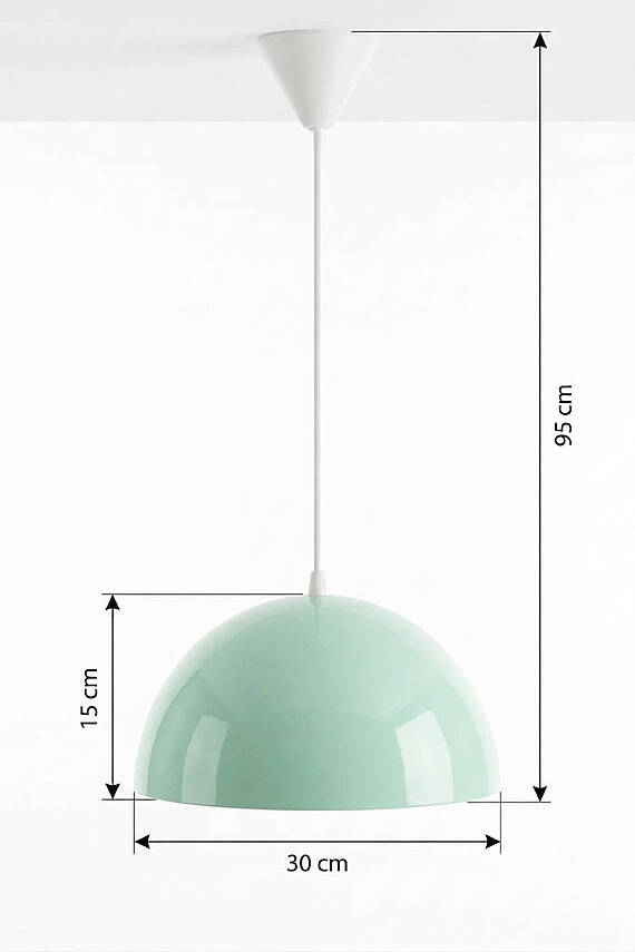 Luna Metal Avize 30 cm - Mint Yeşili - 6