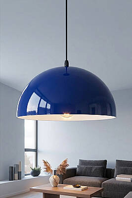 Luna Metal Avize 30 cm - Lacivert 