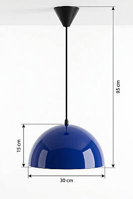 Luna Metal Avize 30 cm - Lacivert - 6
